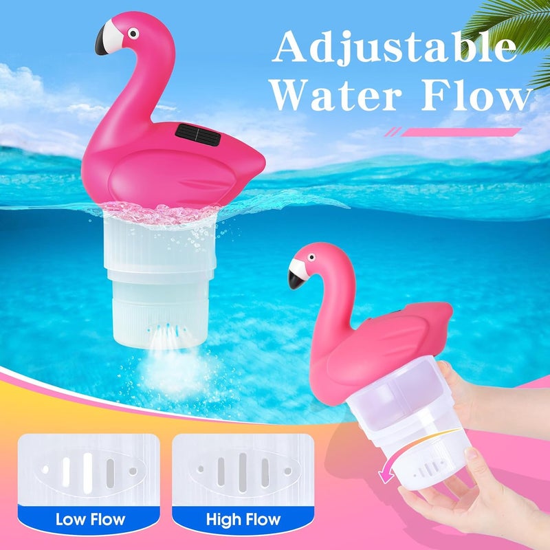 Blufree Pool Chlorine Floater, Solar Flamingo Chlorine Tablet Floater w/Adjustable Release, Glow in The Dark Large Capacity Floating Chlorines Dispenser for Pool Hot Tub Spa - Image 3
